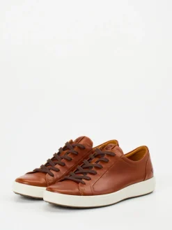 Ecco – Sneaker aus Kalbleder in Cognacbraun