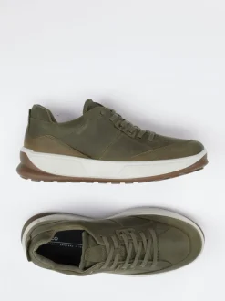 Ecco – Sneaker aus Nubukleder in Olivgrün