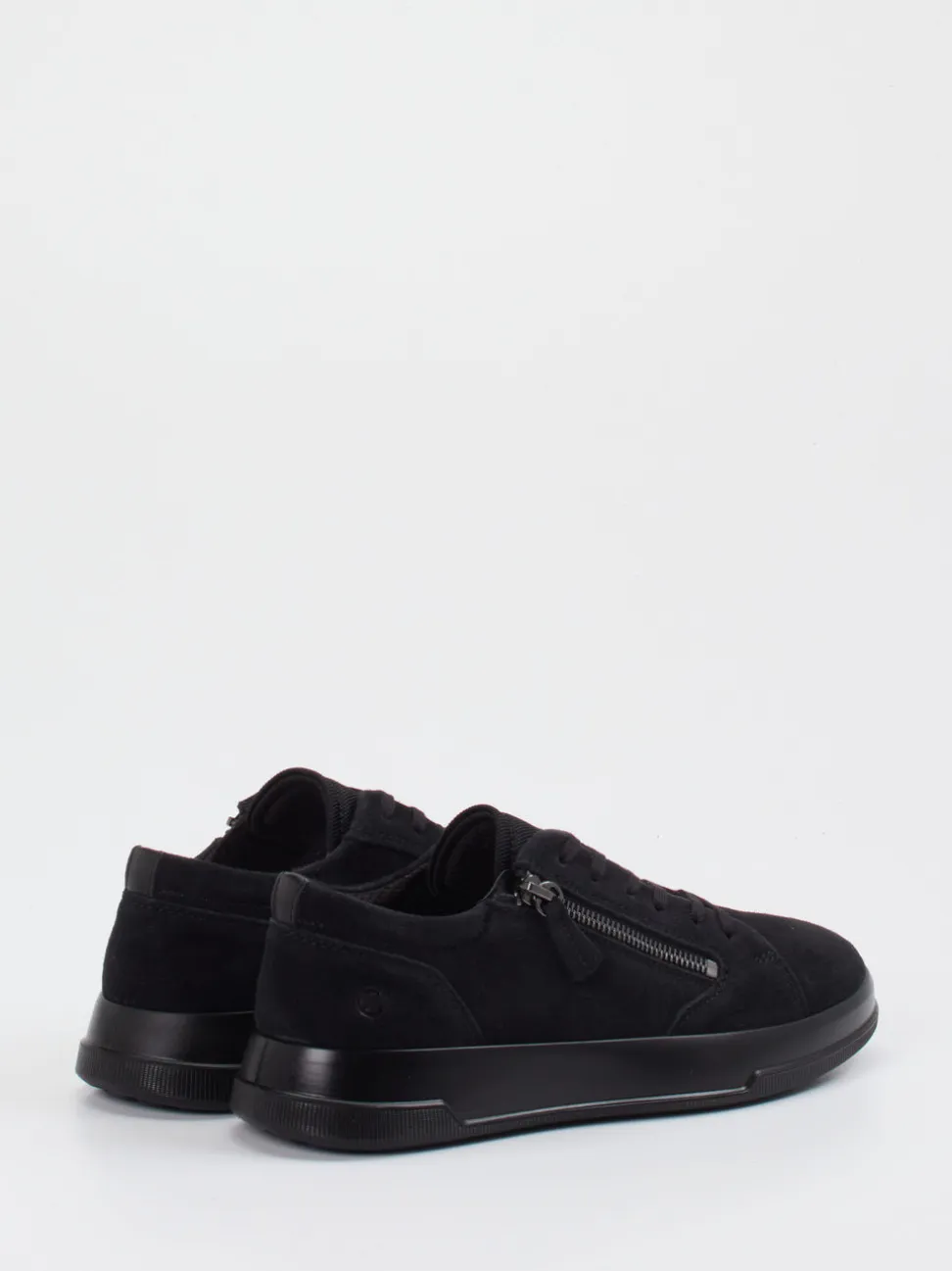 Ecco – Sneaker aus Veloursleder schwarz