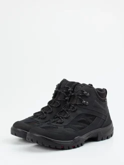 Ecco – Wanderschuh aus Synthetik und Mesh schwarz
