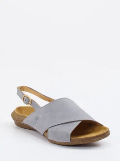 El Naturalista – Komfort-Sandalen aus Nubukleder taubenblau