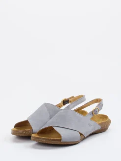 El Naturalista – Komfort-Sandalen aus Nubukleder taubenblau