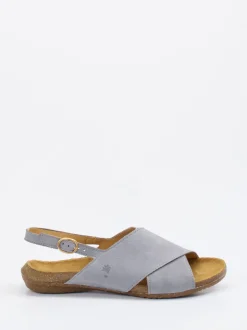 El Naturalista – Komfort-Sandalen aus Nubukleder taubenblau