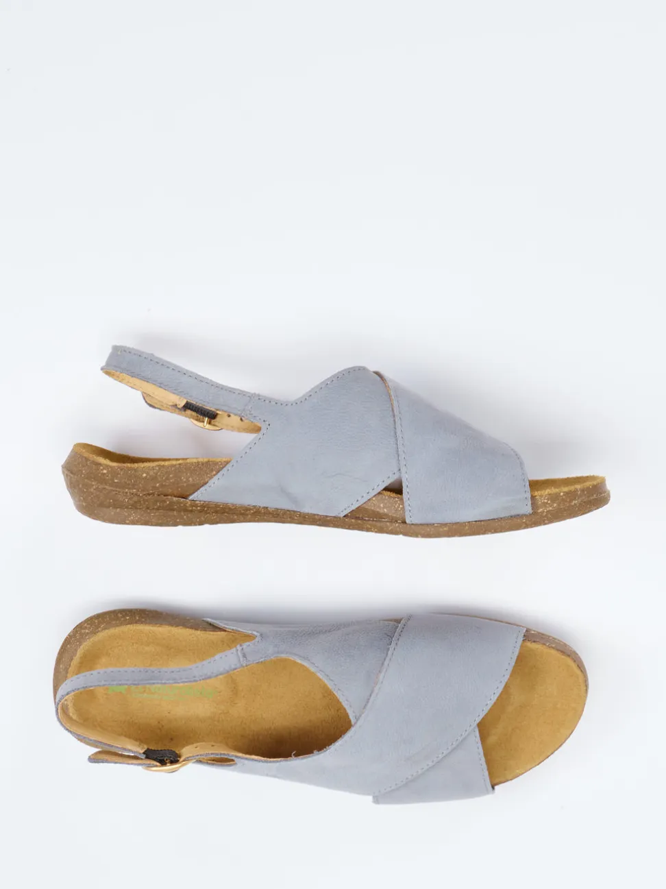 El Naturalista – Komfort-Sandalen aus Nubukleder taubenblau