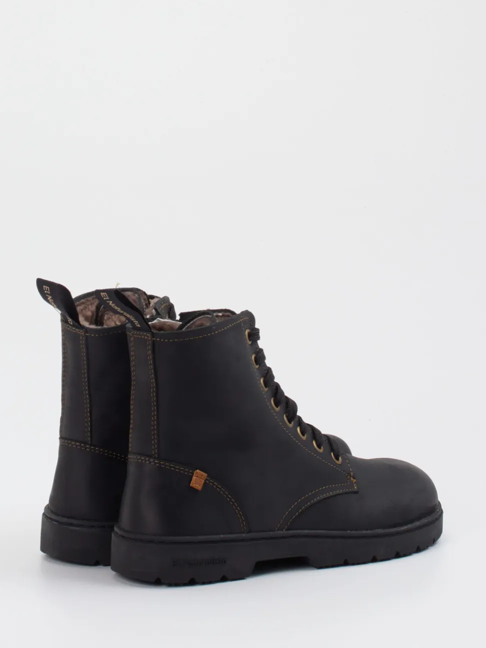 El Naturalista – Schnürboots aus Fettleder Schwarz