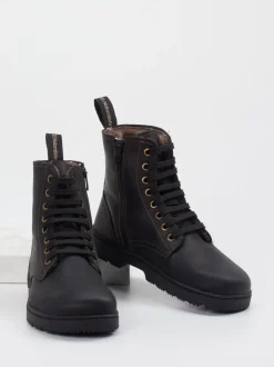 El Naturalista – Schnürboots aus Fettleder Schwarz