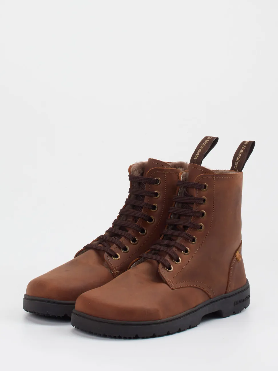 El Naturalista – Schnürboots aus Fettleder braun