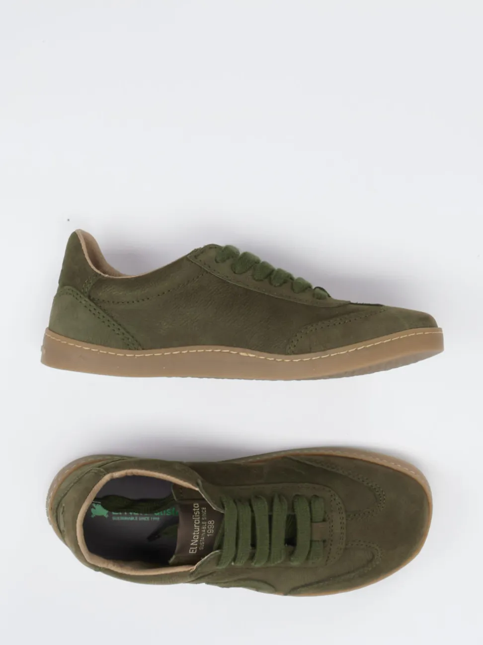 El Naturalista – Sneaker aus Nubukleder in Olivgrün