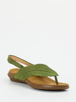 El Naturalista – Zehentrenner-Sandalen aus Nubukleder grün