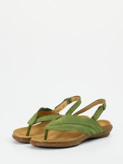 El Naturalista – Zehentrenner-Sandalen aus Nubukleder grün