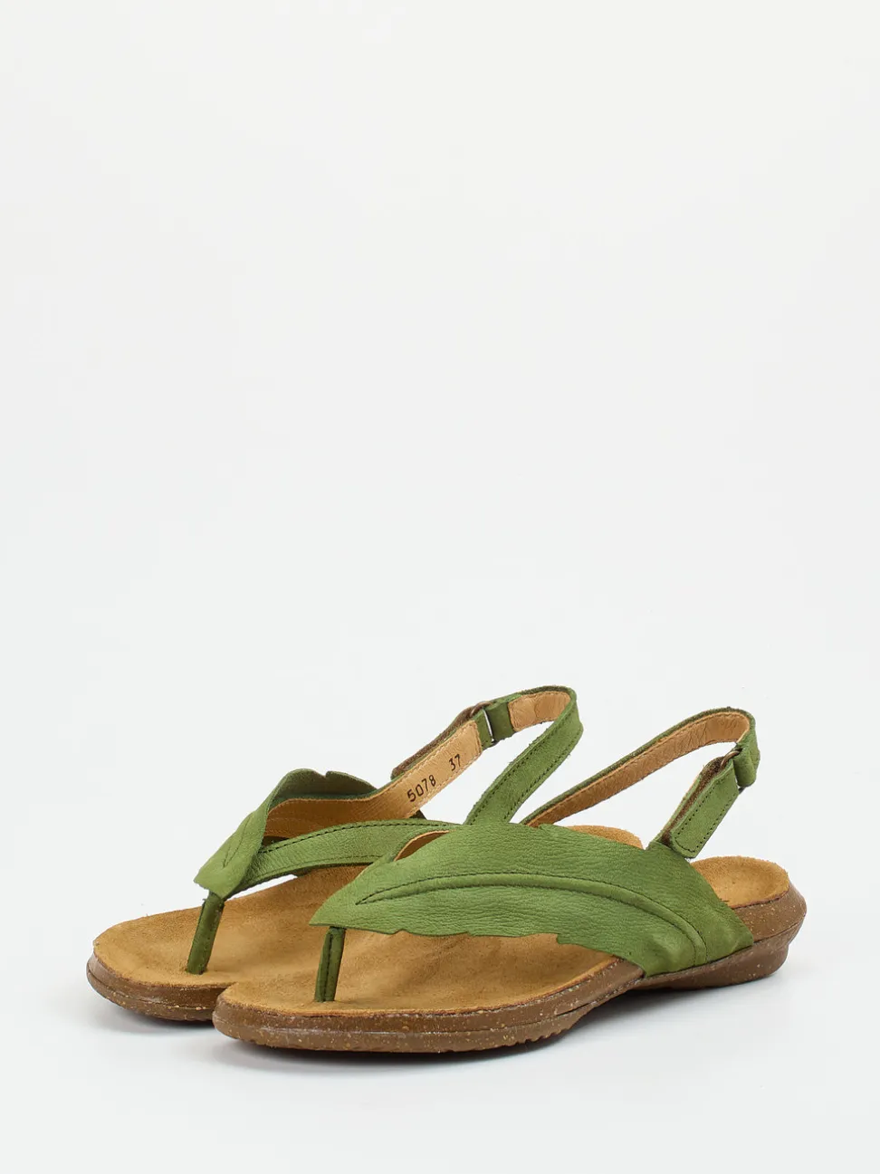 El Naturalista – Zehentrenner-Sandalen aus Nubukleder grün