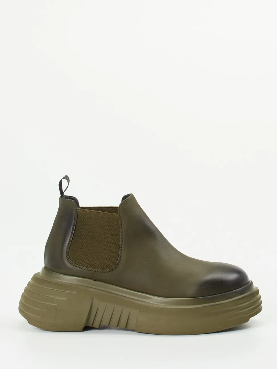 Elena Iachi – Chelsea Boots aus Kalbleder olivgrün