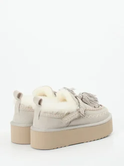 Elena Iachi – Plateau-Loafer aus Veloursleder grau