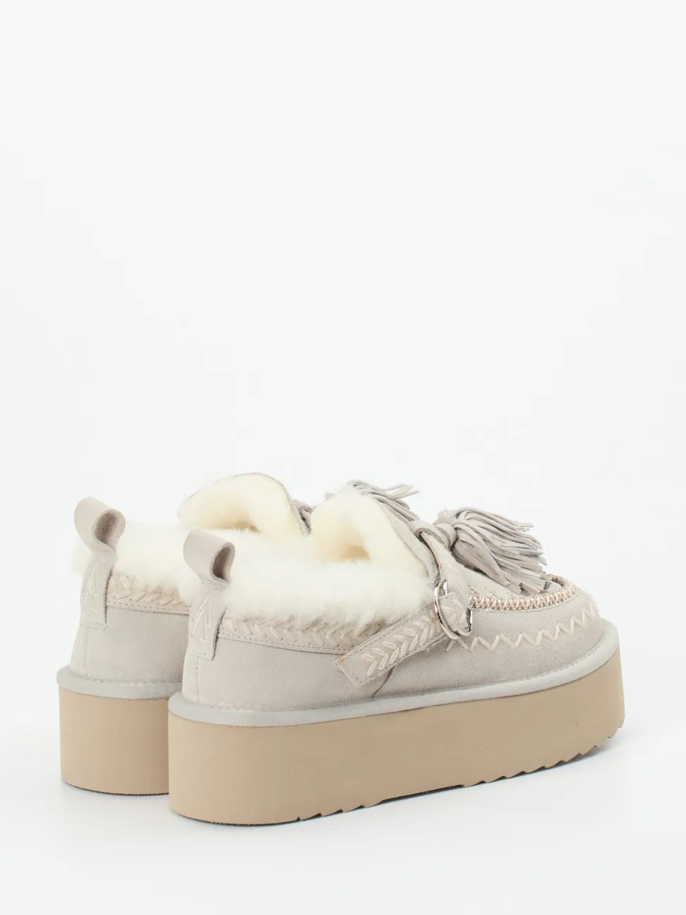 Elena Iachi – Plateau-Loafer aus Veloursleder grau