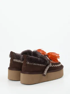 Elena Iachi – Plateau-Loafer aus Veloursleder Braun
