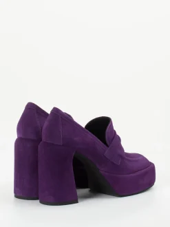 Elena Iachi – Plateau-Loafer aus Veloursleder Violett