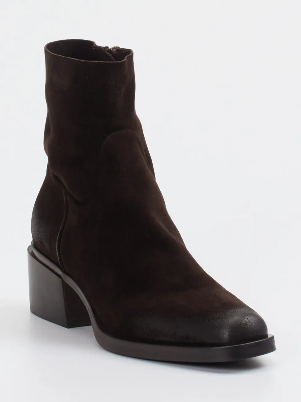Elena Iachi – Stiefeletten aus Veloursleder Dunkelbraun