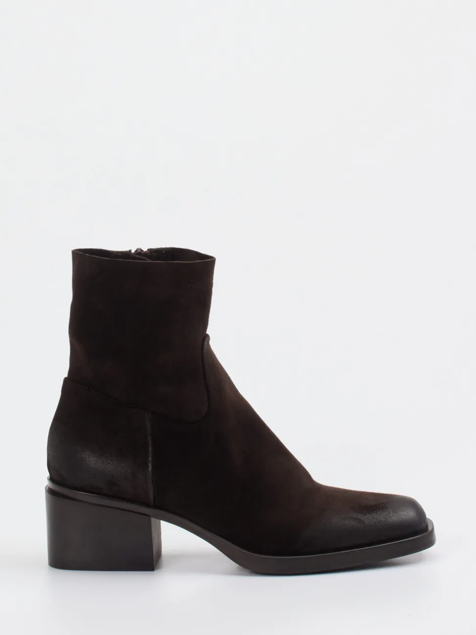 Elena Iachi – Stiefeletten aus Veloursleder Dunkelbraun