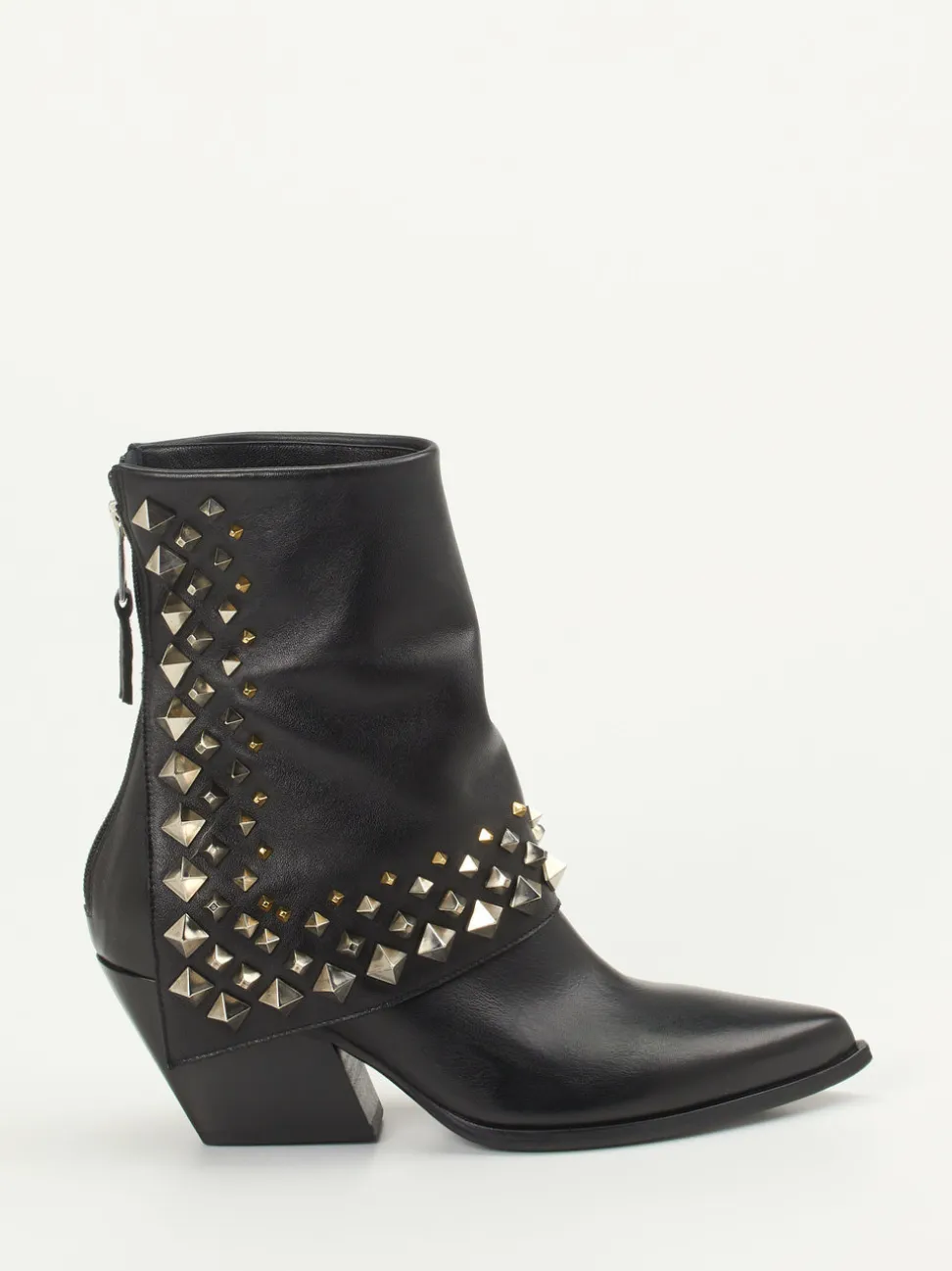 Elena Iachi – Western-Stiefeletten aus Kalbleder Schwarz