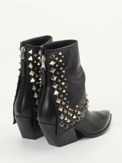 Elena Iachi – Western-Stiefeletten aus Kalbleder Schwarz
