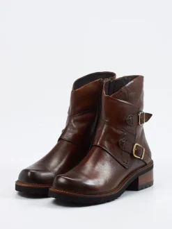Everybody – Biker-Stiefelette aus Kalbleder Dunkelbraun