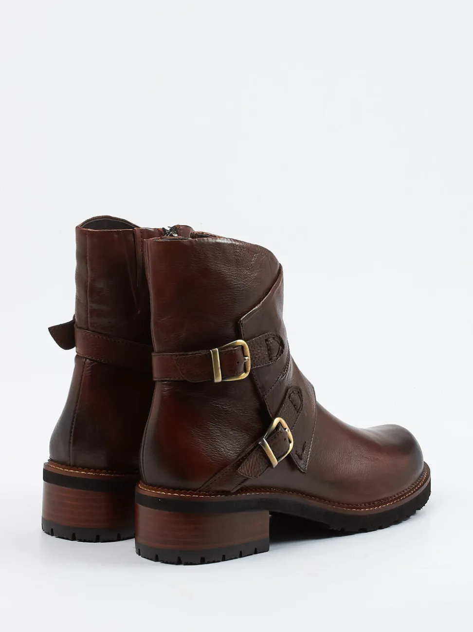 Everybody – Biker-Stiefelette aus Kalbleder Dunkelbraun