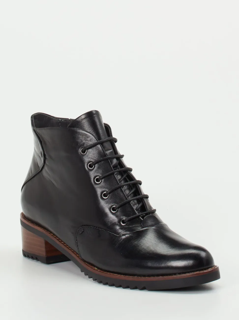 Everybody – Schnür-Boots aus Kalbleder Schwarz