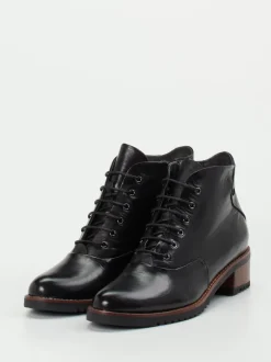 Everybody – Schnür-Boots aus Kalbleder Schwarz