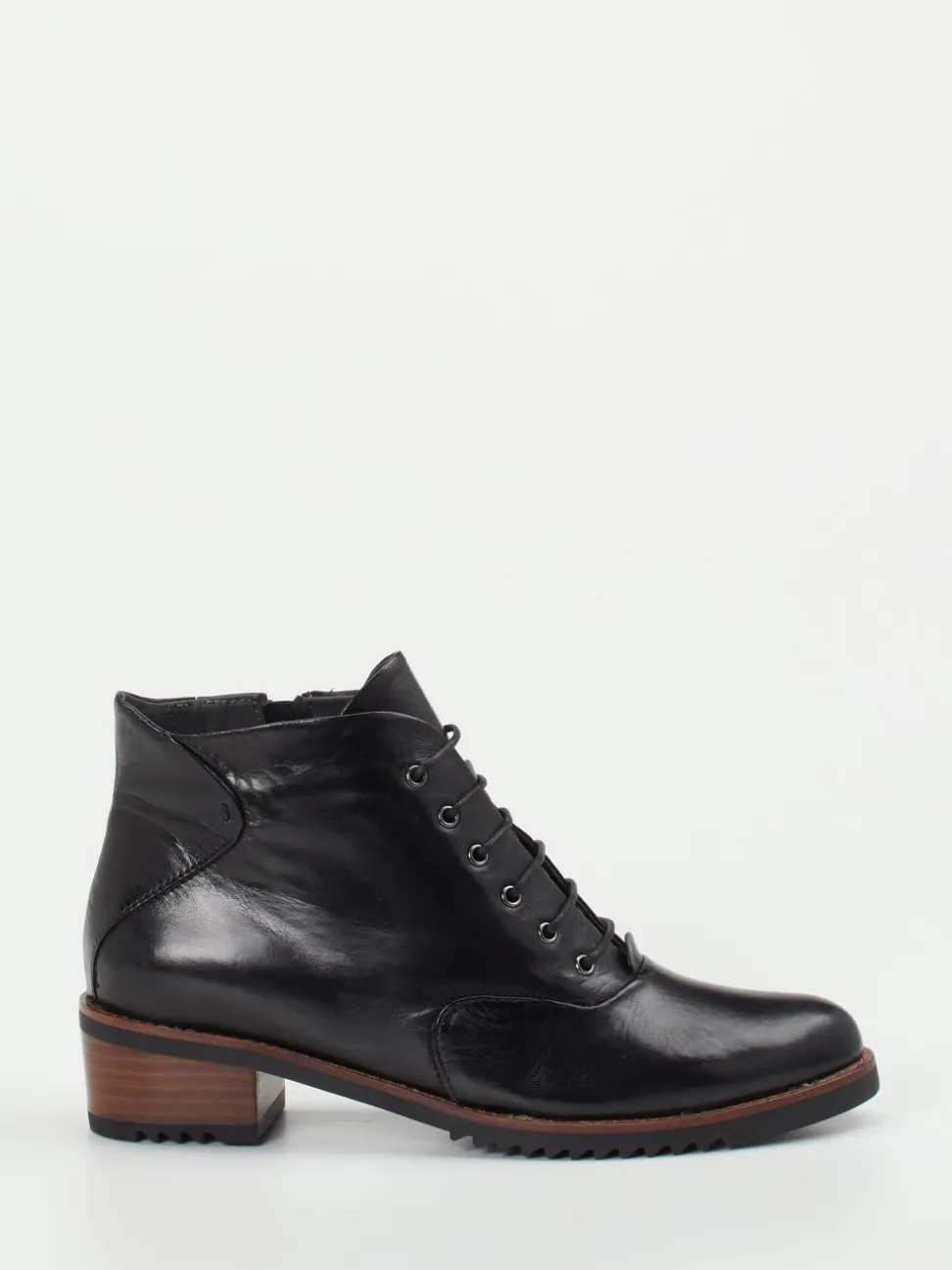 Everybody – Schnür-Boots aus Kalbleder Schwarz