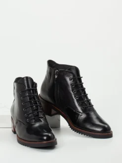 Everybody – Schnür-Boots aus Kalbleder Schwarz