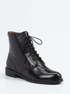 Everybody – Schnürstiefelette aus Kalbleder Schwarz