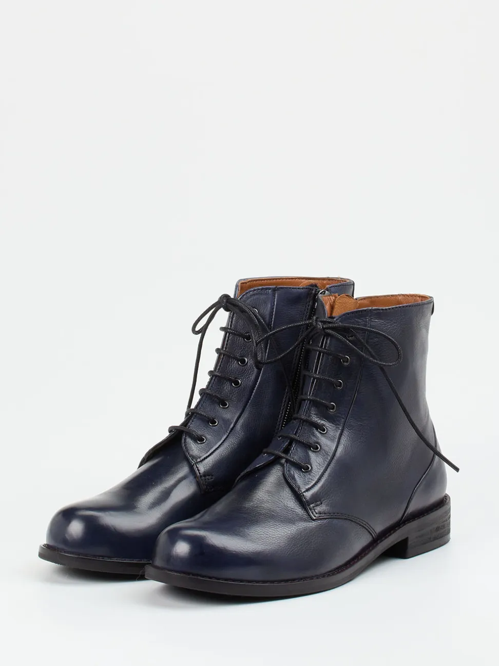 Everybody – Schnürstiefelette aus Kalbleder Blau