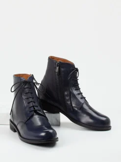 Everybody – Schnürstiefelette aus Kalbleder Blau