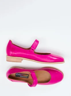 Everybody – Spangenpumps aus Kalbleder pink glänzend