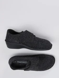 Finn Comfort – Hausschuh aus Wollfilz anthrazitgrau