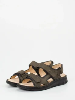 Finn Comfort – Herrensandale aus Nubukleder olivgrau