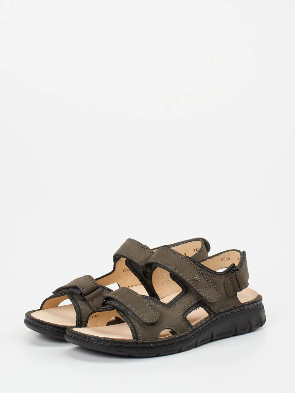 Finn Comfort – Herrensandale aus Nubukleder olivgrau