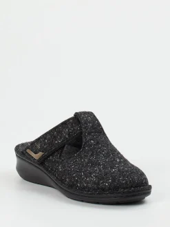 Finn Comfort – Komfort-Pantoletten aus Filz anthrazit