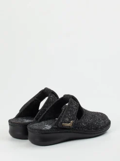 Finn Comfort – Komfort-Pantoletten aus Filz anthrazit