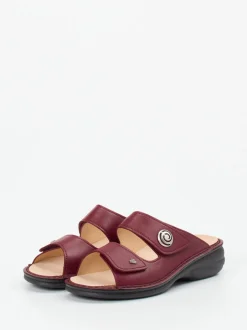 Finn Comfort – Komfort-Pantolette aus Kalbleder Bordeaux