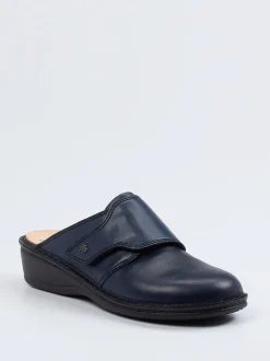 Finn Comfort – Komfort-Pantolette aus Kalbleder blau