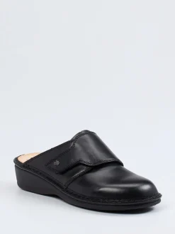 Finn Comfort – Komfort-Pantolette aus Kalbleder Schwarz