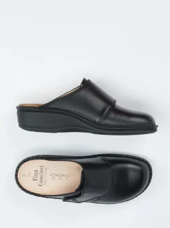 Finn Comfort – Komfort-Pantolette aus Kalbleder Schwarz