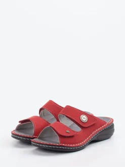 Finn Comfort – Komfort-Pantolette aus veganem Textil rot