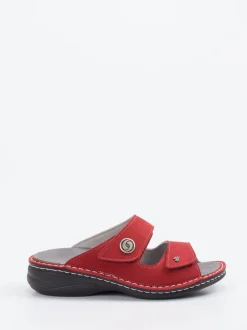 Finn Comfort – Komfort-Pantolette aus veganem Textil rot