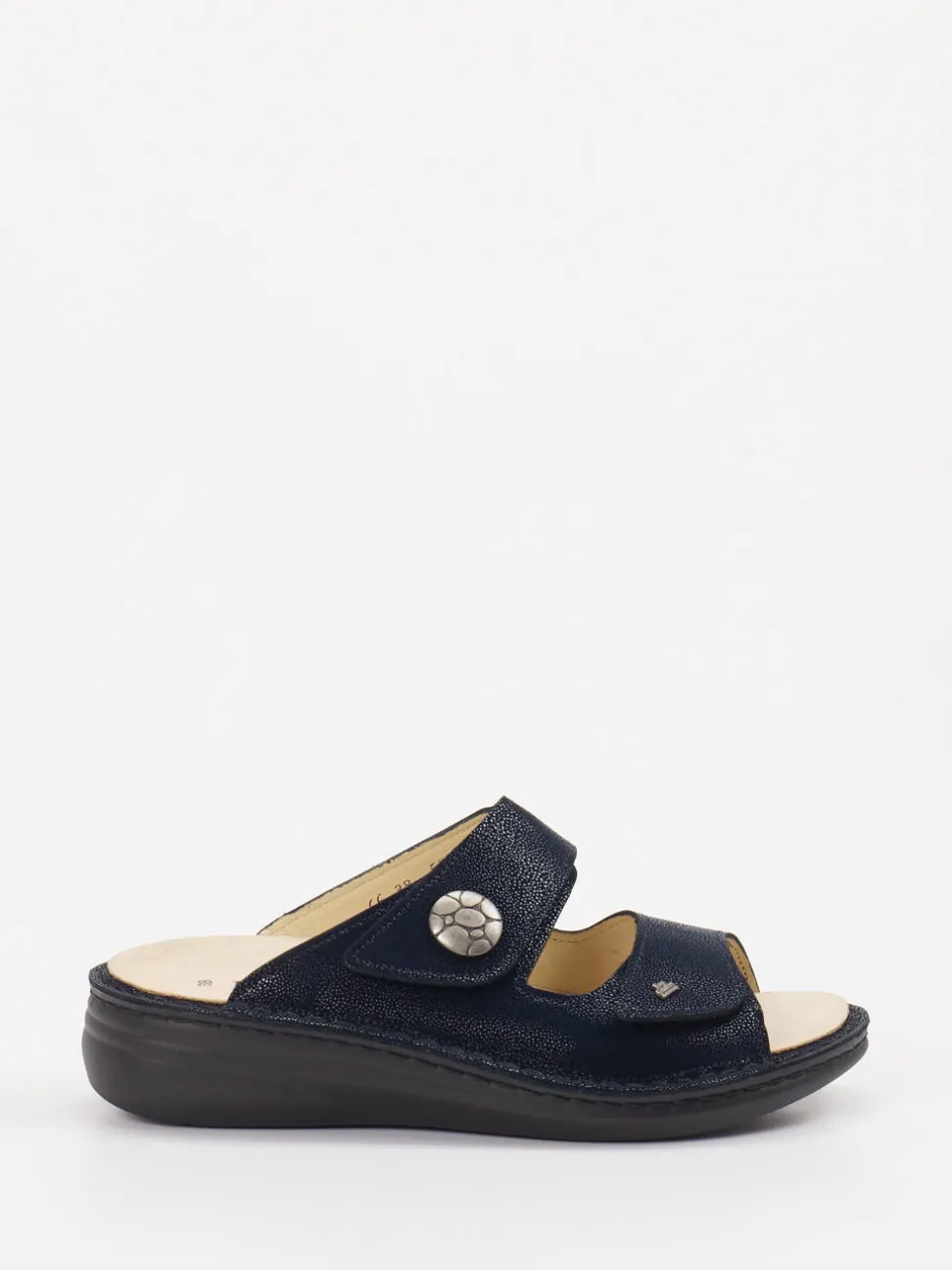 Finn Comfort – Komfort-Pantolette aus Leder Dunkelblau