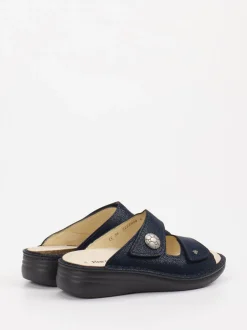 Finn Comfort – Komfort-Pantolette aus Leder Dunkelblau