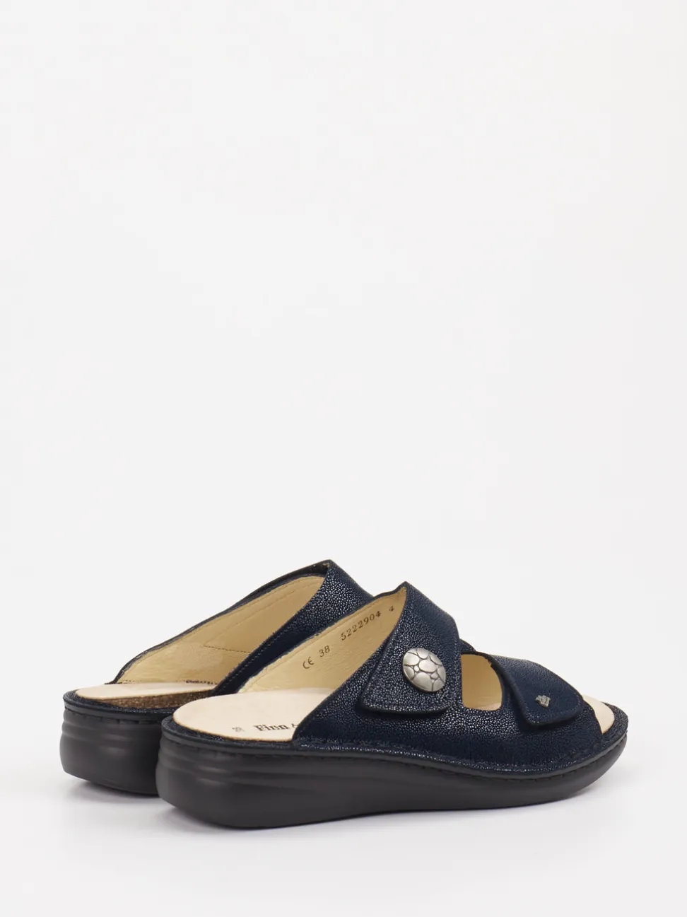 Finn Comfort – Komfort-Pantolette aus Leder Dunkelblau