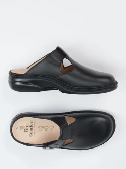 Finn Comfort – Komfort-Pantolette aus Kalbleder schwarz
