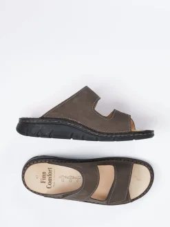 Finn Comfort – Komfort-Pantolette aus Nubukleder braun